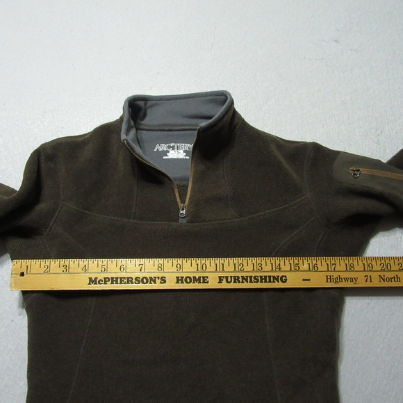 Arc'teryx Womens Sweater Sz S Brown Pullover Quarter Zip Mock Neck Stretch - Picture 6 of 9